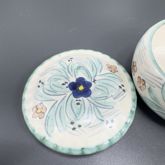 Mexico Pottery Folk Art Trinket Dish Jewelry Holder Container Jar Hand Made VTG - Picture 15 of 15